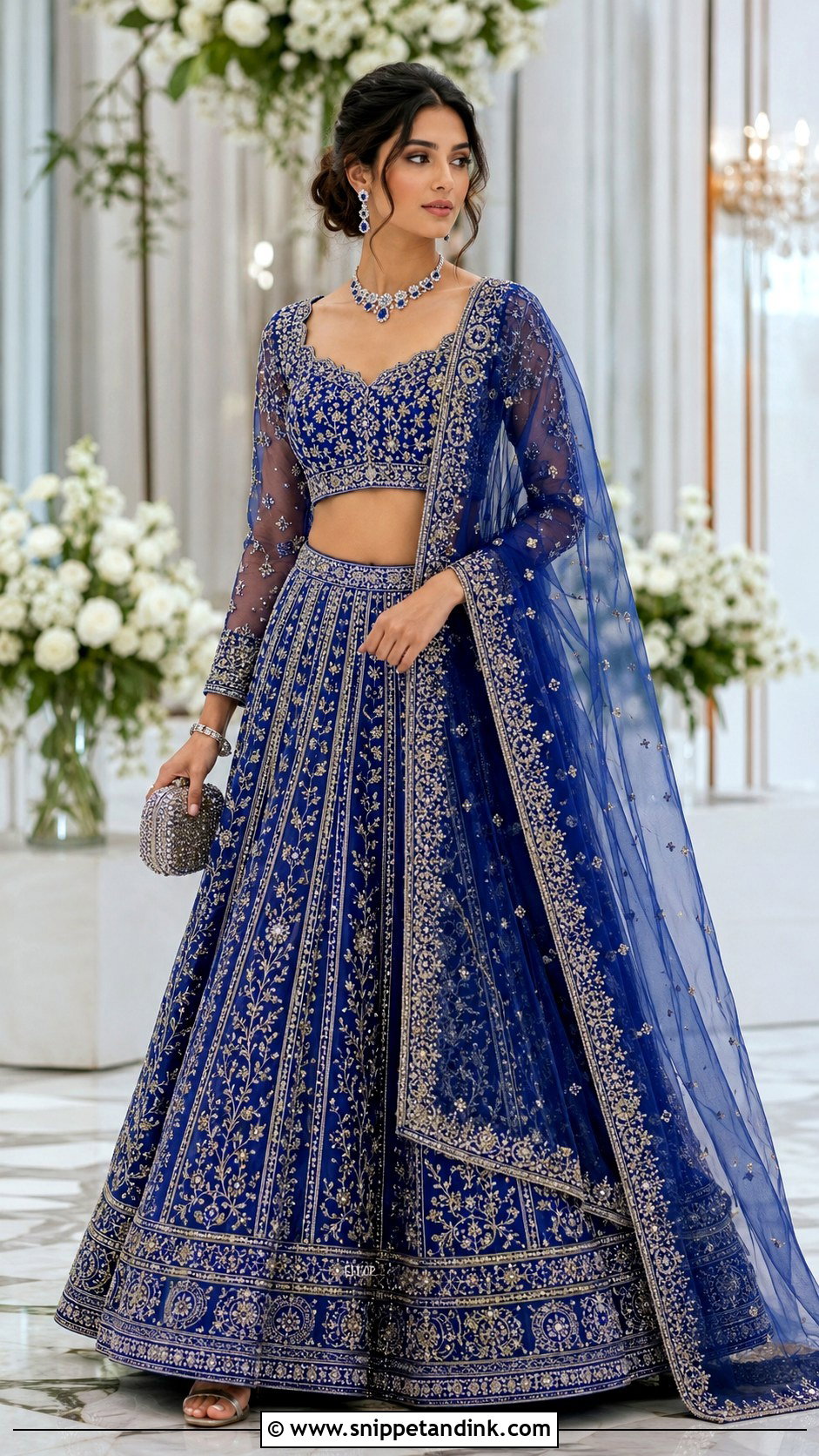 Royal Blue Bridal Lehenga - Snippet and Ink - 20 Bride Lahenga Design Ideas