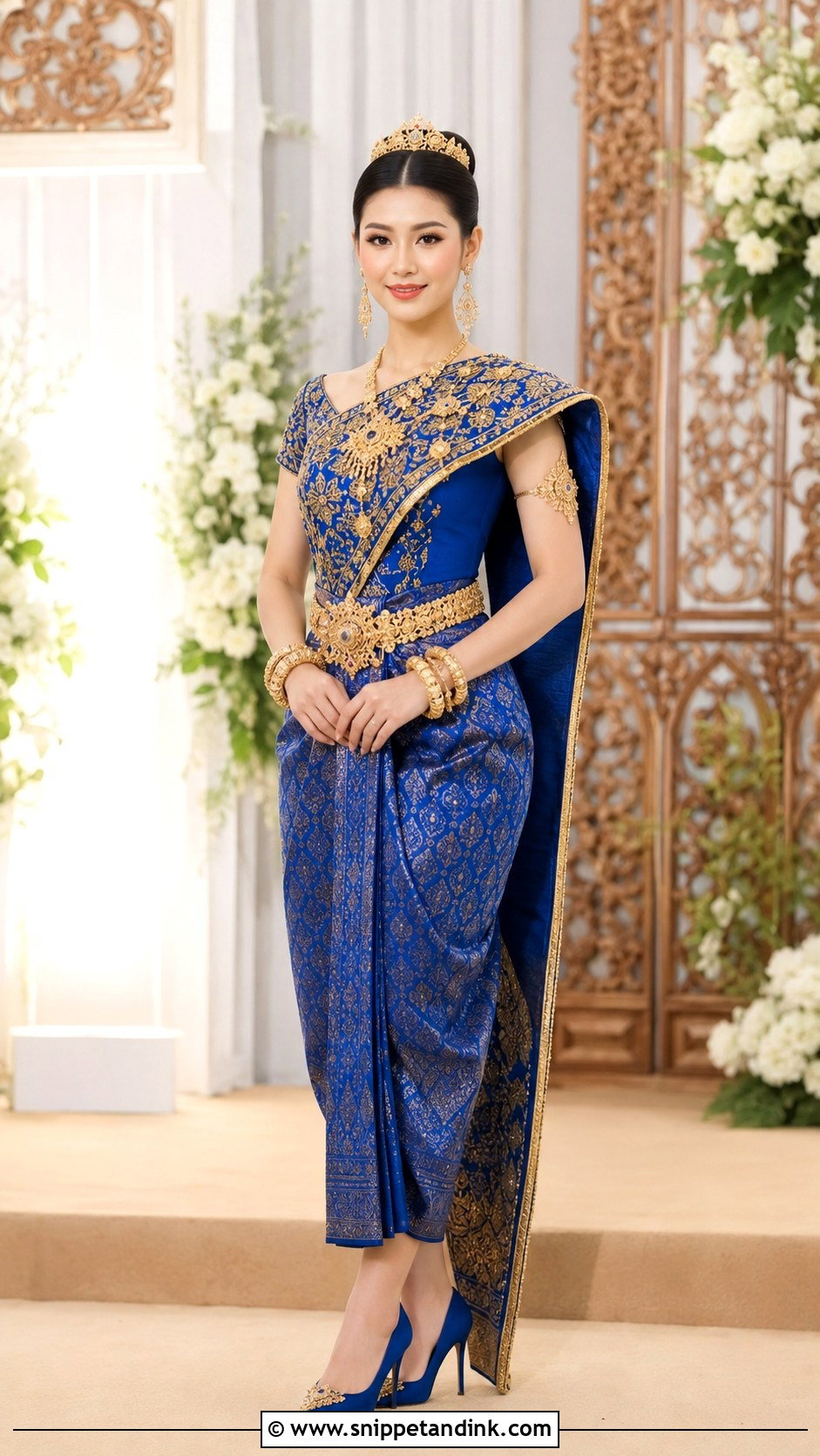 Royal Blue Cambodian Wedding Dress - Snippet and Ink - 20 Cambodian Wedding Dress Ideas