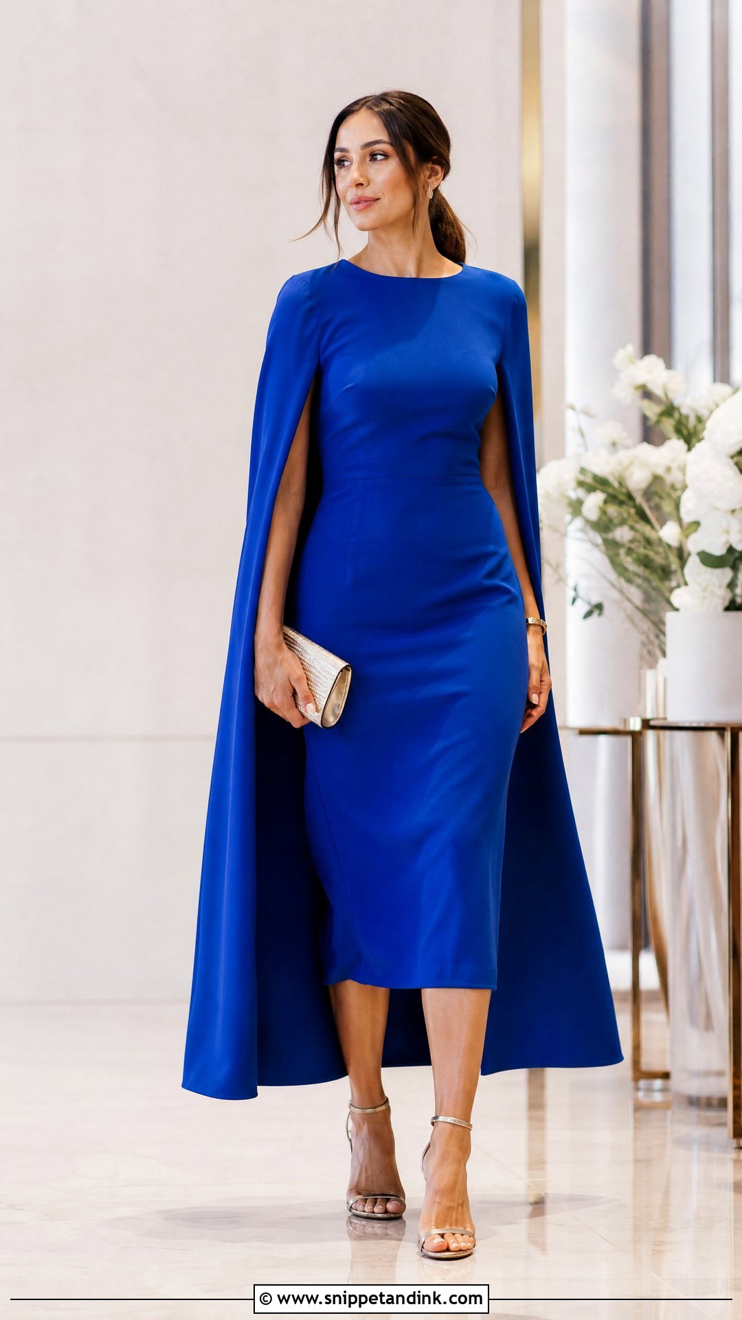 Royal Blue Cape Dress - Snippet and Ink - 25 Royal Blue Wedding Dress Ideas