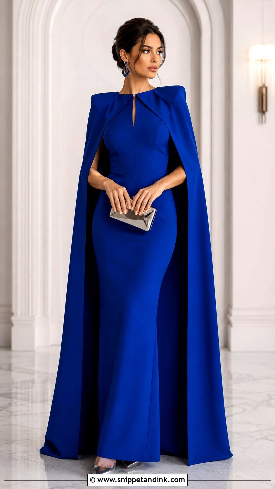 Royal Blue Cape Gazar Gown - Snippet and Ink - 20 Gazar Gown Ideas