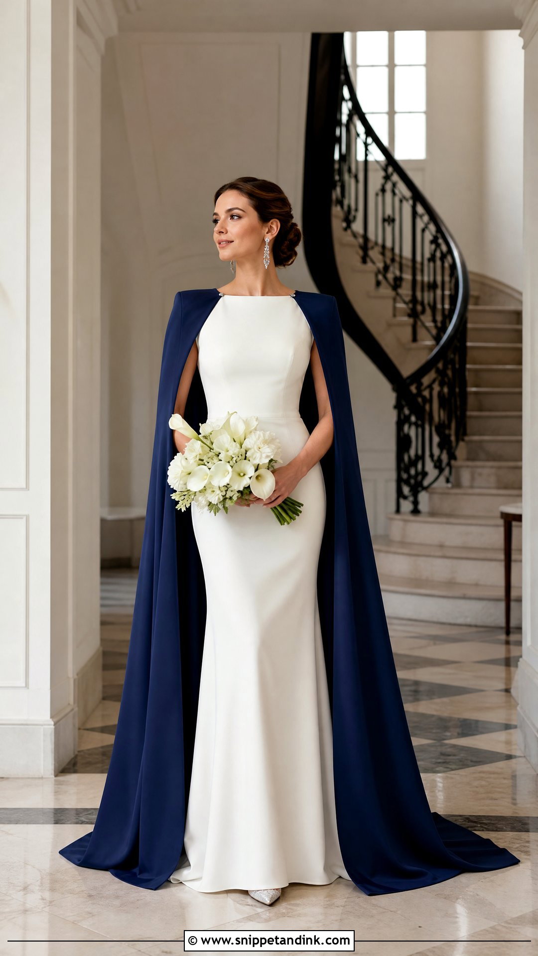 Royal Blue Cape Wedding Dress - Snippet and Ink - 20 Royal Blue Wedding Dresses