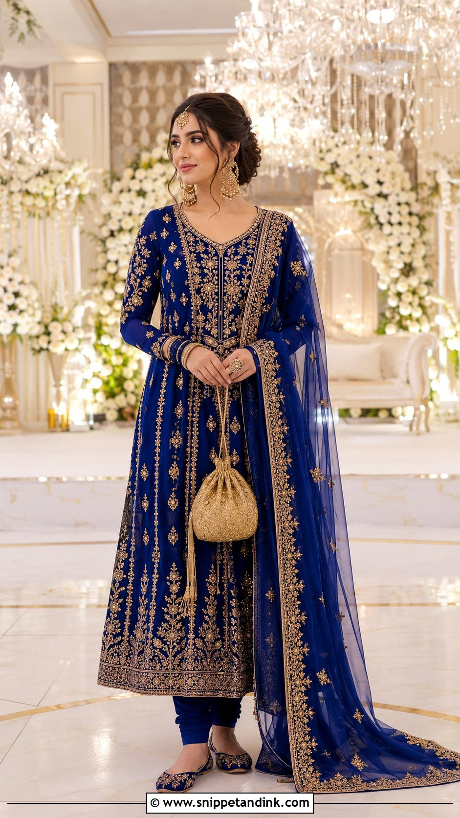 Royal Blue Churidar Punjabi Bridal Suit - Snippet and Ink - 20 Indian Punjabi Bridal Suits