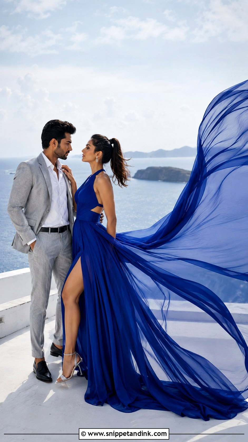 Royal Blue Flying Tail Gown - Snippet and Ink - 20 Tail Gown for Pre Wedding Ideas