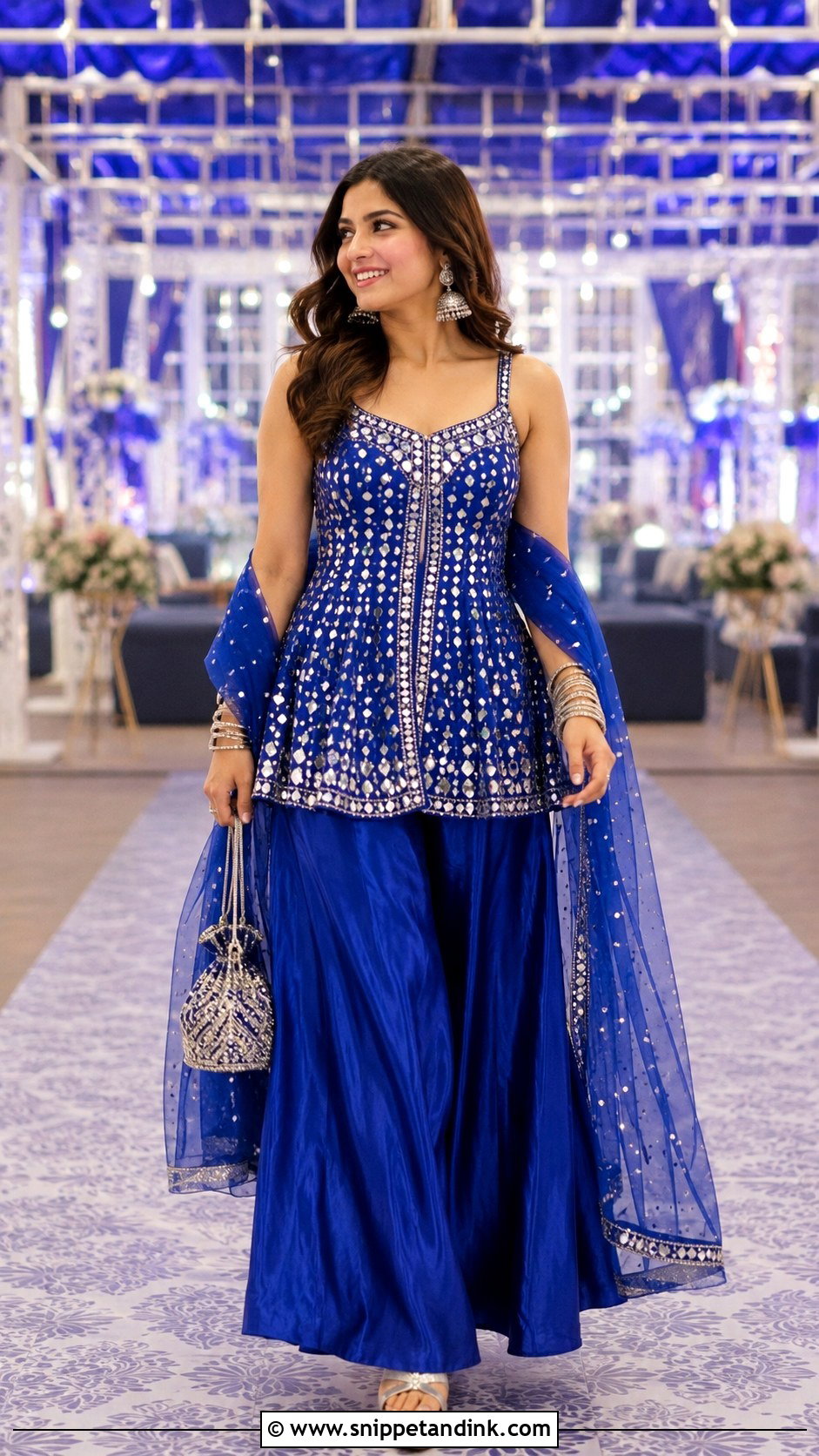 Royal Blue Heavy Plazo Suit for Wedding - Snippet and Ink - 20 Heavy Plazo Suits for Wedding