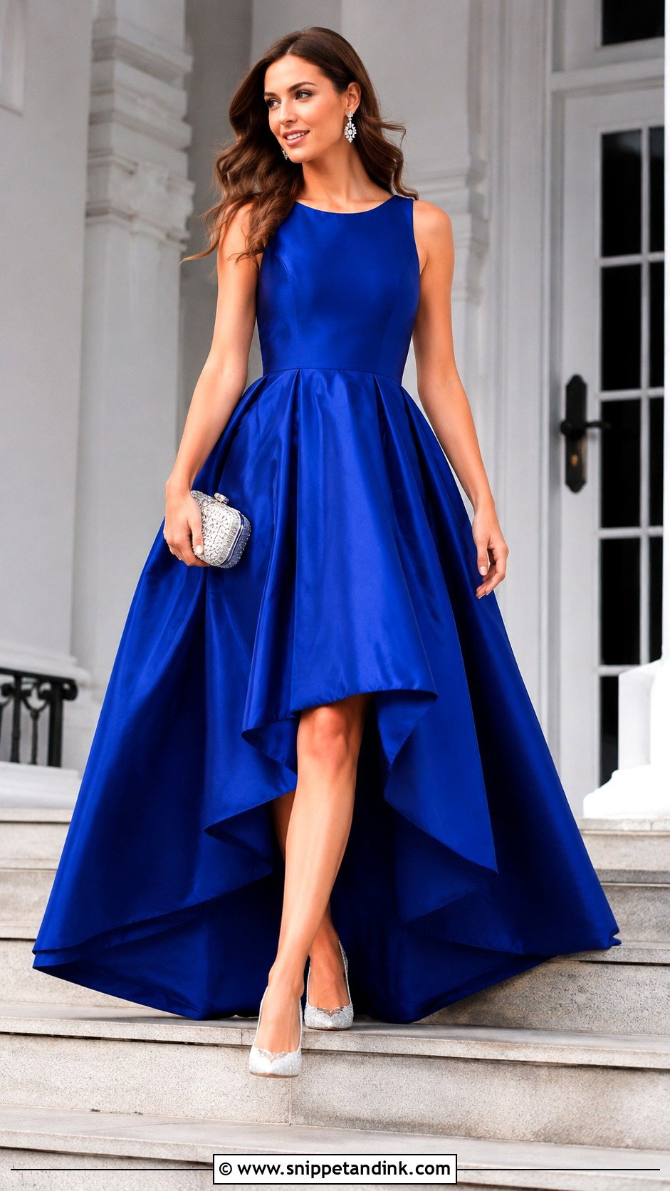 Royal Blue High Low Taffeta Gown - Snippet and Ink - 20 Taffeta Gown Ideas