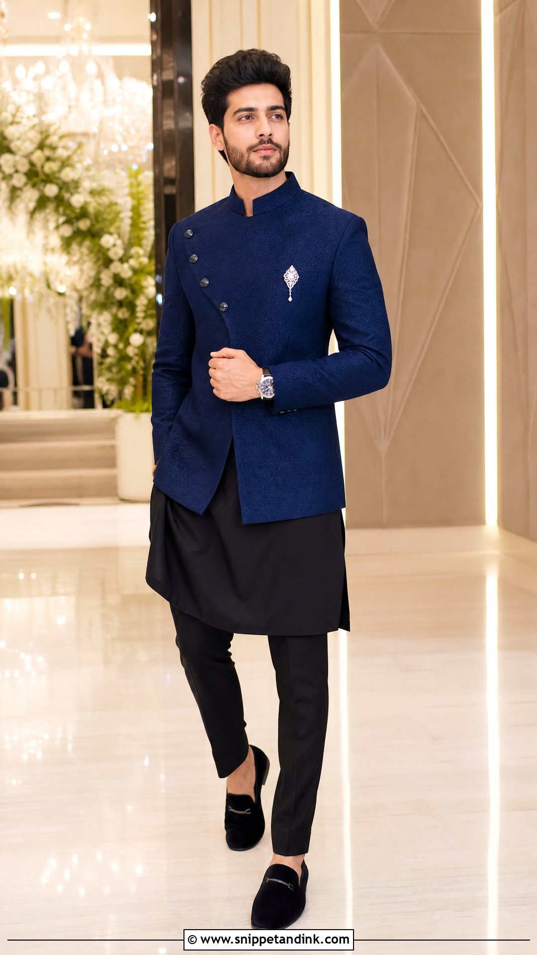 Royal Blue Indo Western Outfit for Brides Brother - Snippet and Ink - 20 Outfit for Brides Brother Ideas