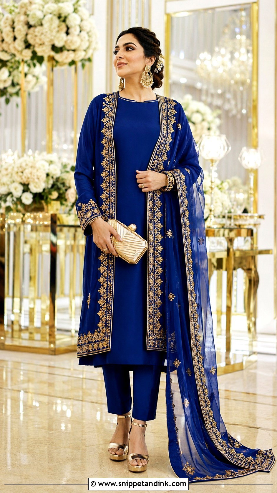 Royal Blue Jacket Bridal Salwar Suit - Snippet and Ink - 20 Bridal Salwar Suits