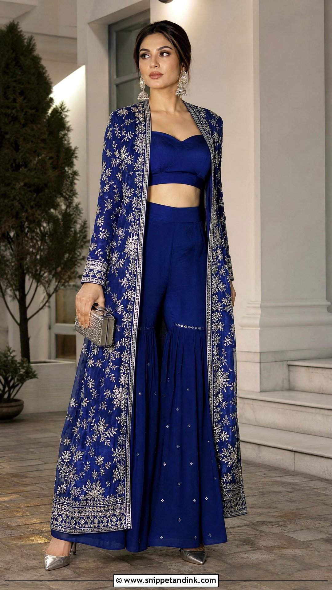Royal Blue Jacket Sharara Wedding Dress - Snippet and Ink - 20 Sharara Wedding Dress Ideas