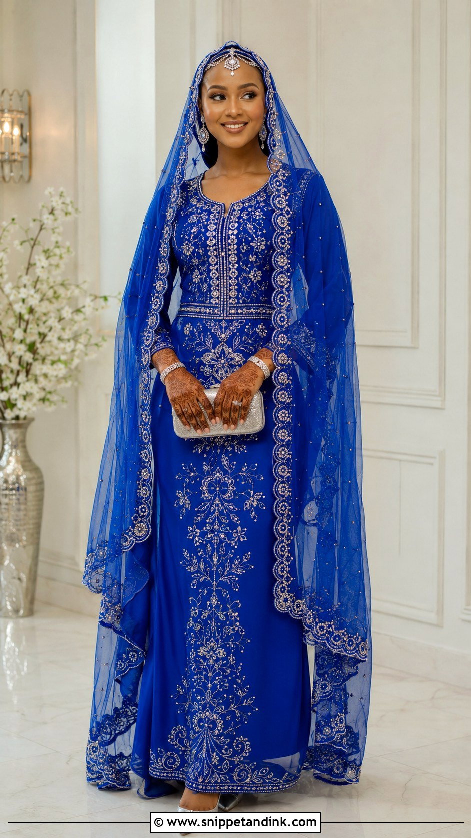 Royal Blue Kanuri Bridal Outfit - Snippet and Ink - 20 Kanuri Bride Ideas