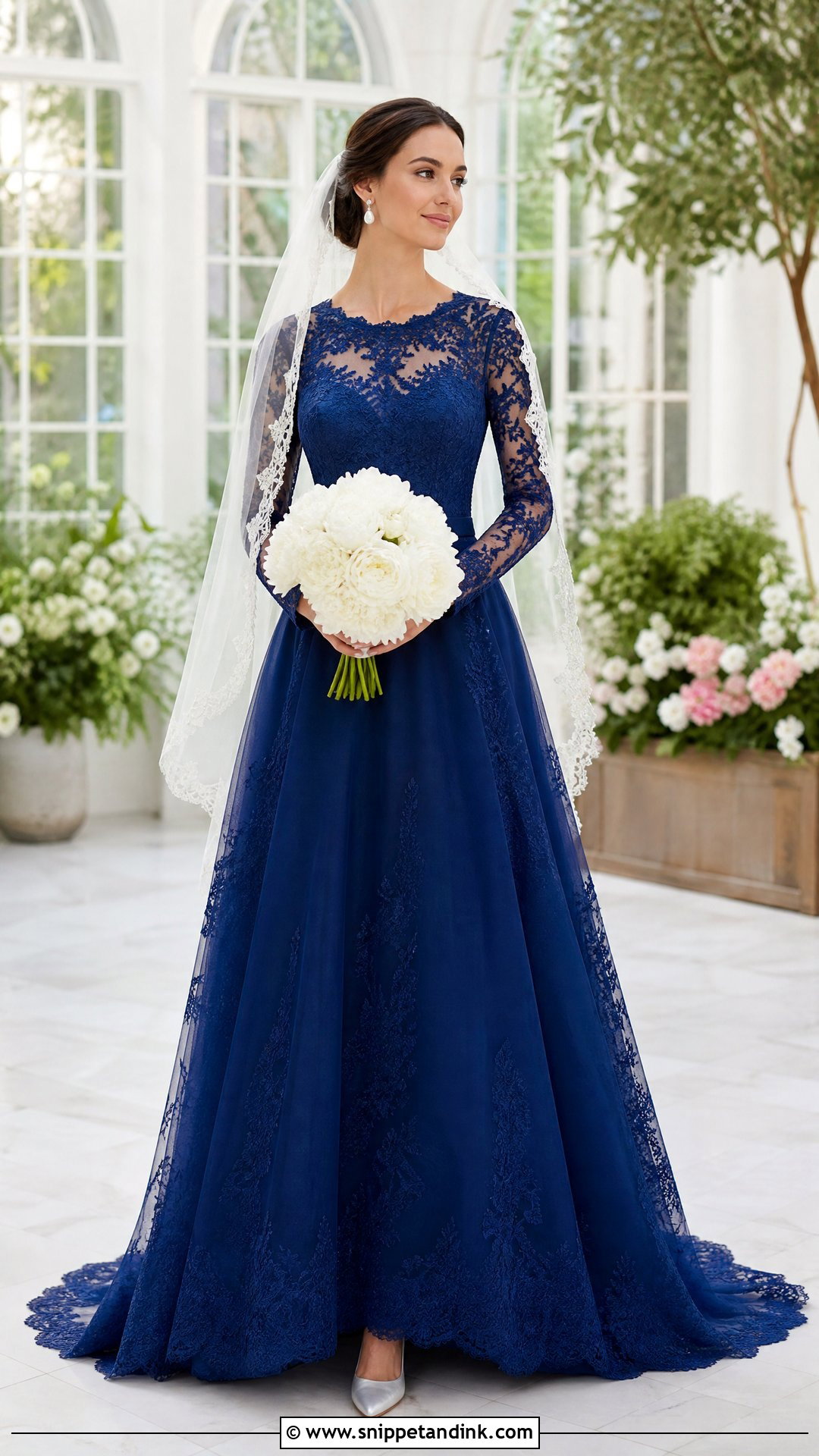 Royal Blue Lace Wedding Dress - Snippet and Ink - 20 Royal Blue Wedding Dresses