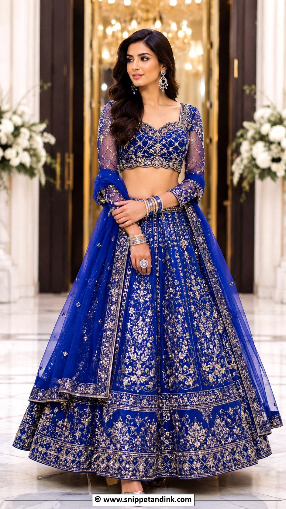 Royal Blue Lehenga Barat Dress - Snippet and Ink - 30 Barat Dresses Pakistani for Sisters