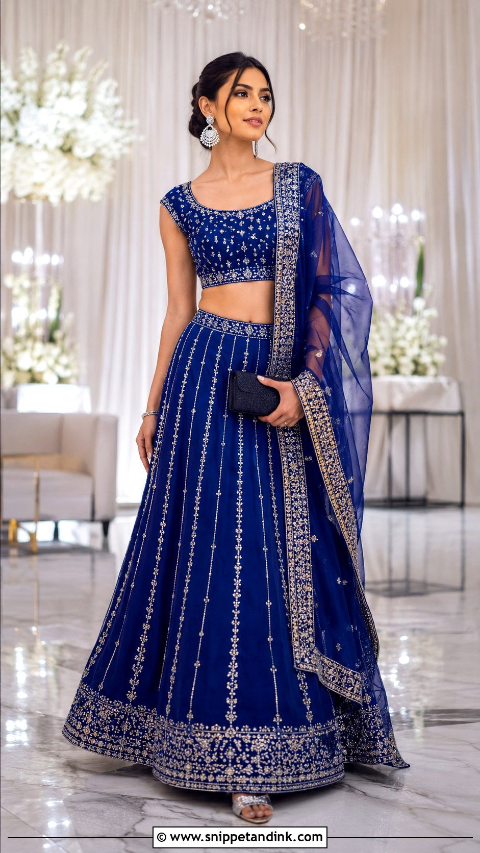 Royal Blue Lehenga Choli - Snippet and Ink - 20 Wedding Choli Ideas