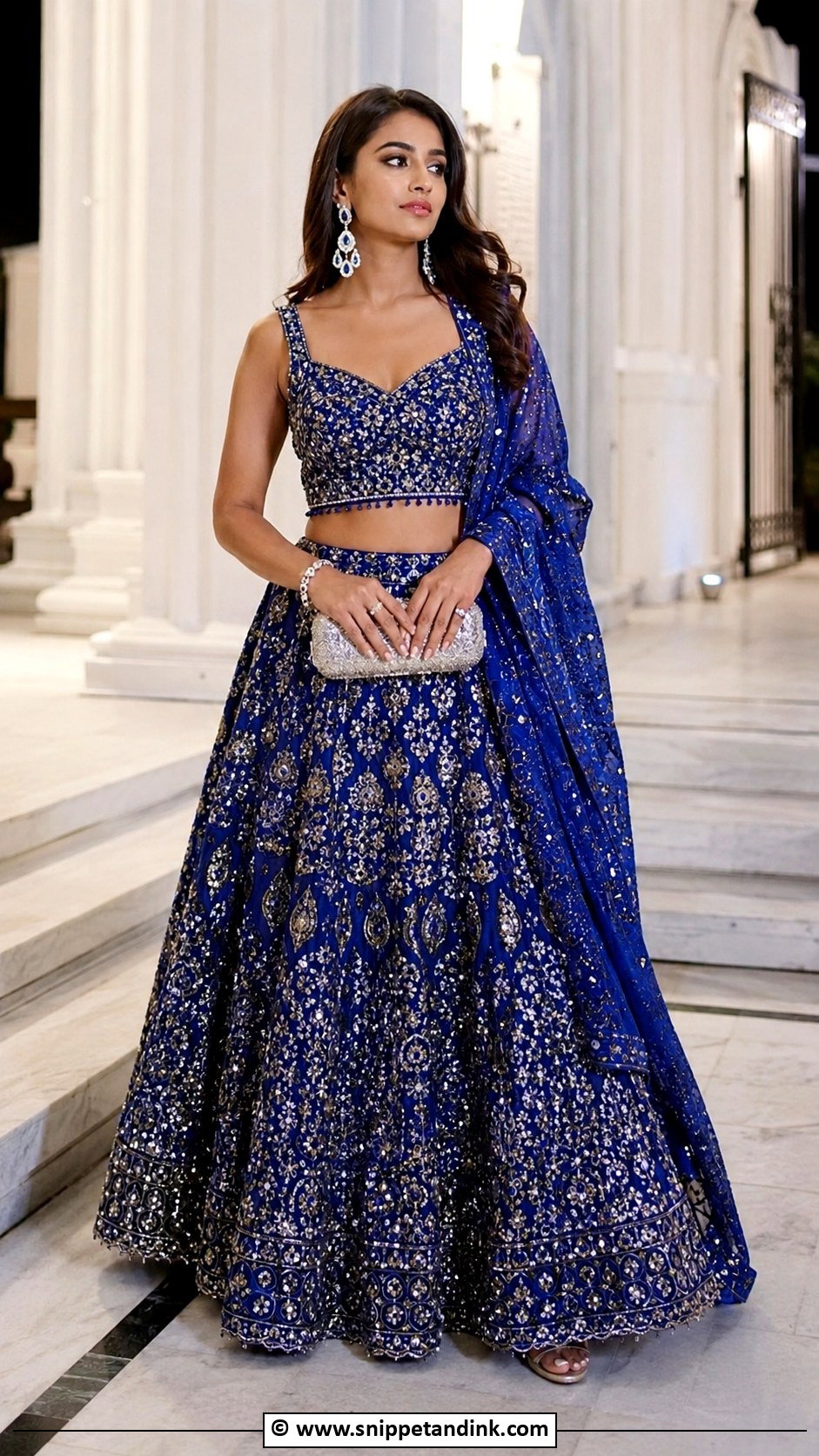 Royal Blue Lehenga For Barat - Snippet and Ink - 25 Barat Dresses for Bride Sister