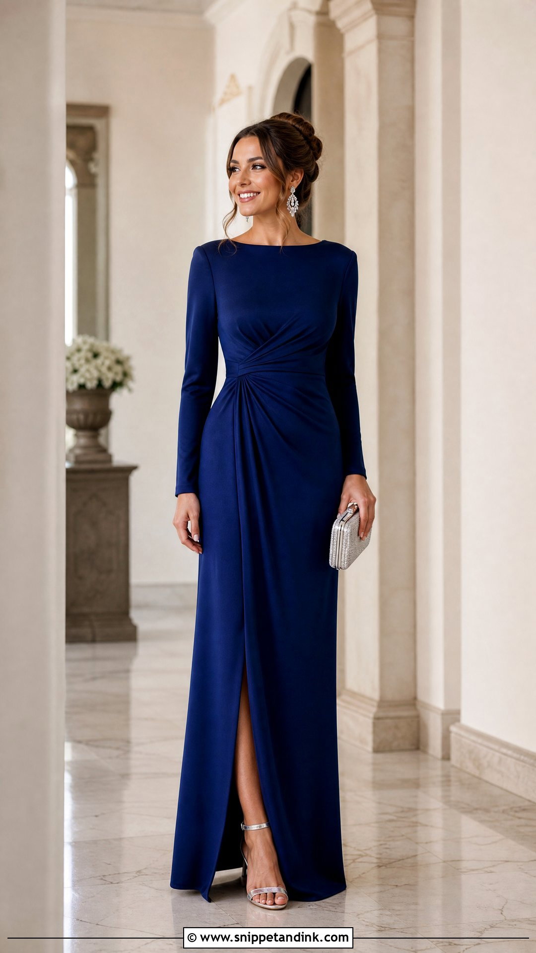 Royal Blue Long Sleeve Gown - Snippet and Ink - 25 Royal Blue Wedding Dress Ideas