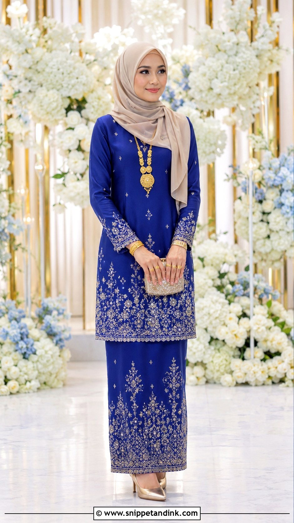 Royal Blue Malay Wedding Dress - Snippet and Ink - 30 Malay Wedding Dress Ideas