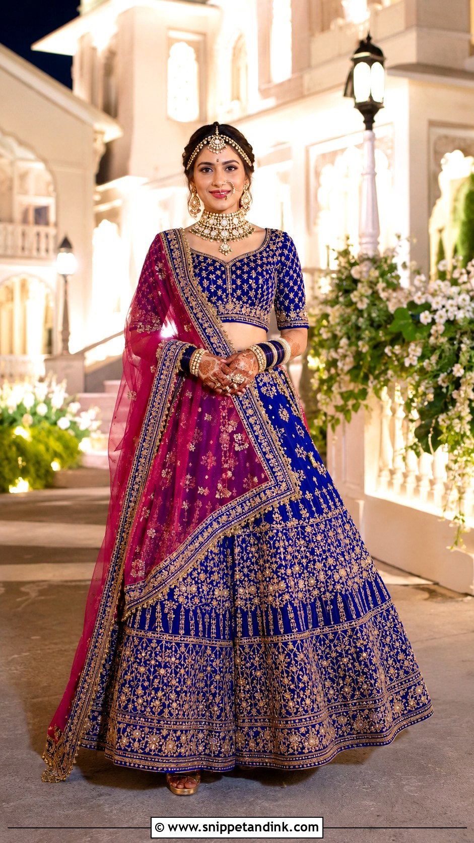 Royal Blue Marwadi Bridal Lehenga - Snippet and Ink - 25 Marwadi Bride Ideas