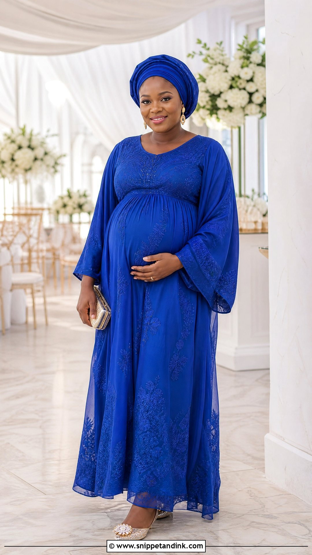 Royal Blue Maternity Traditional Wedding Outfit - Snippet and Ink - 20 Royal Blue Traditional Wedding Attire Ideas