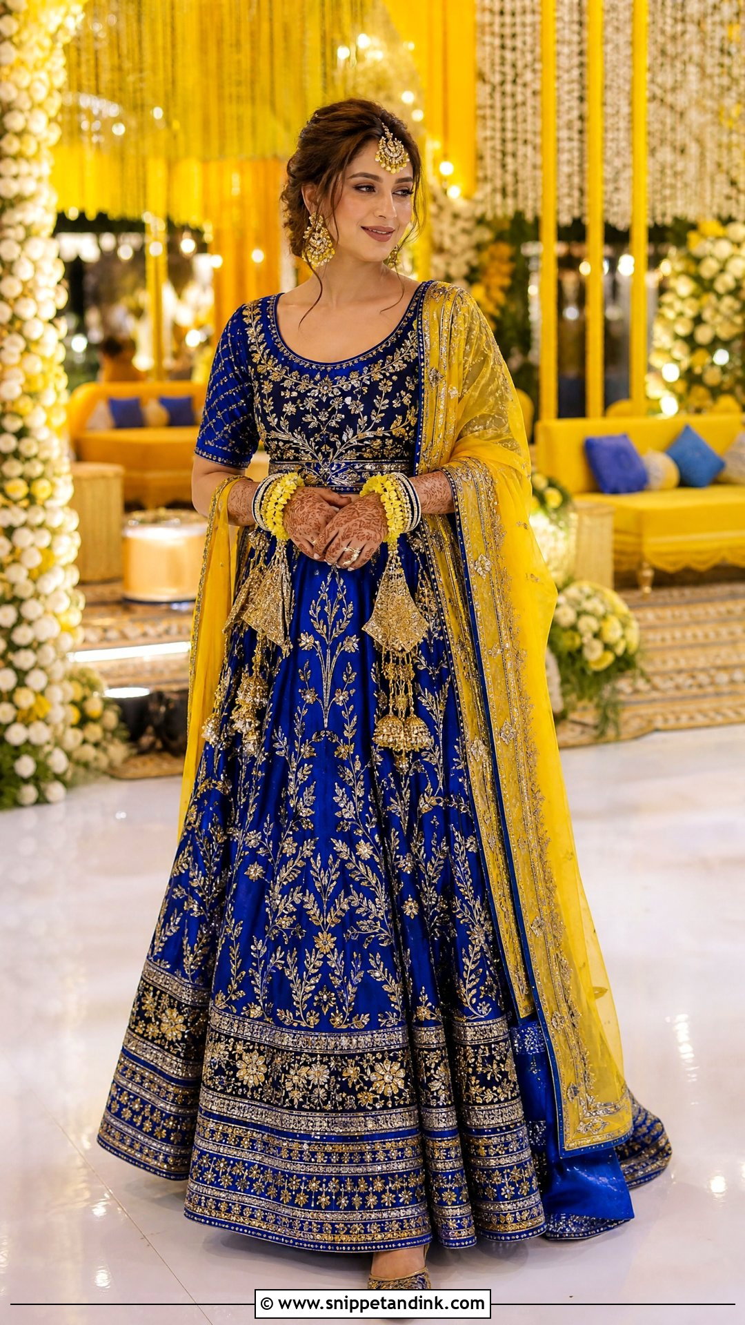 Royal Blue Mehndi Outfit - Snippet and Ink - 25 Mehndi Outfits for Bride