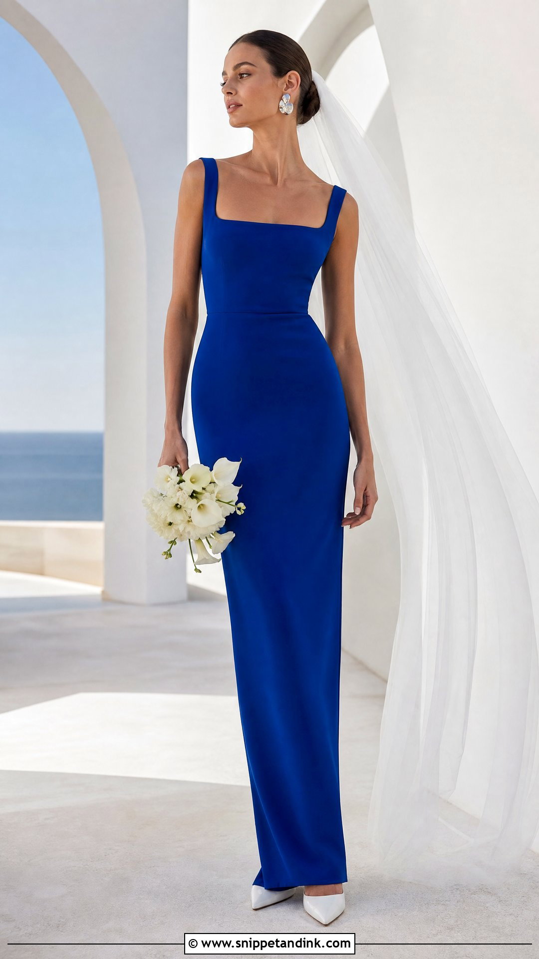 Royal Blue Minimalist Wedding Dress - Snippet and Ink - 20 Royal Blue Wedding Dresses