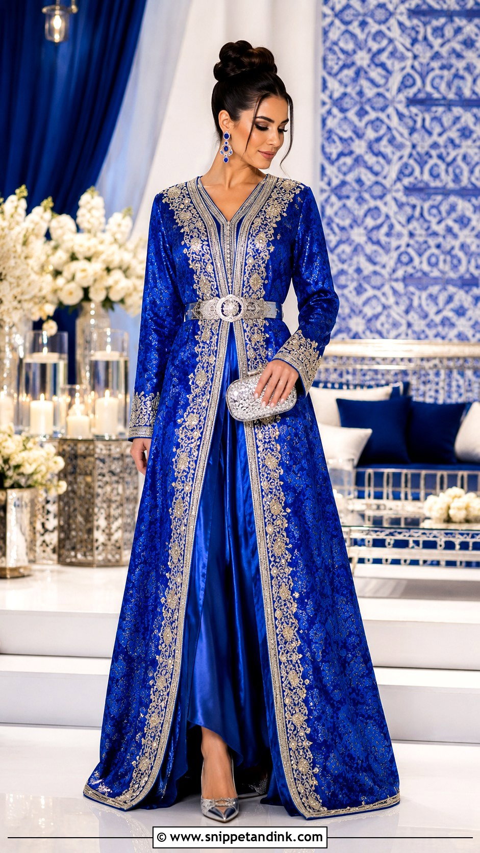 Royal Blue Moroccan Bridal Takchita - Snippet and Ink - 20 Morocco Wedding Dress Ideas