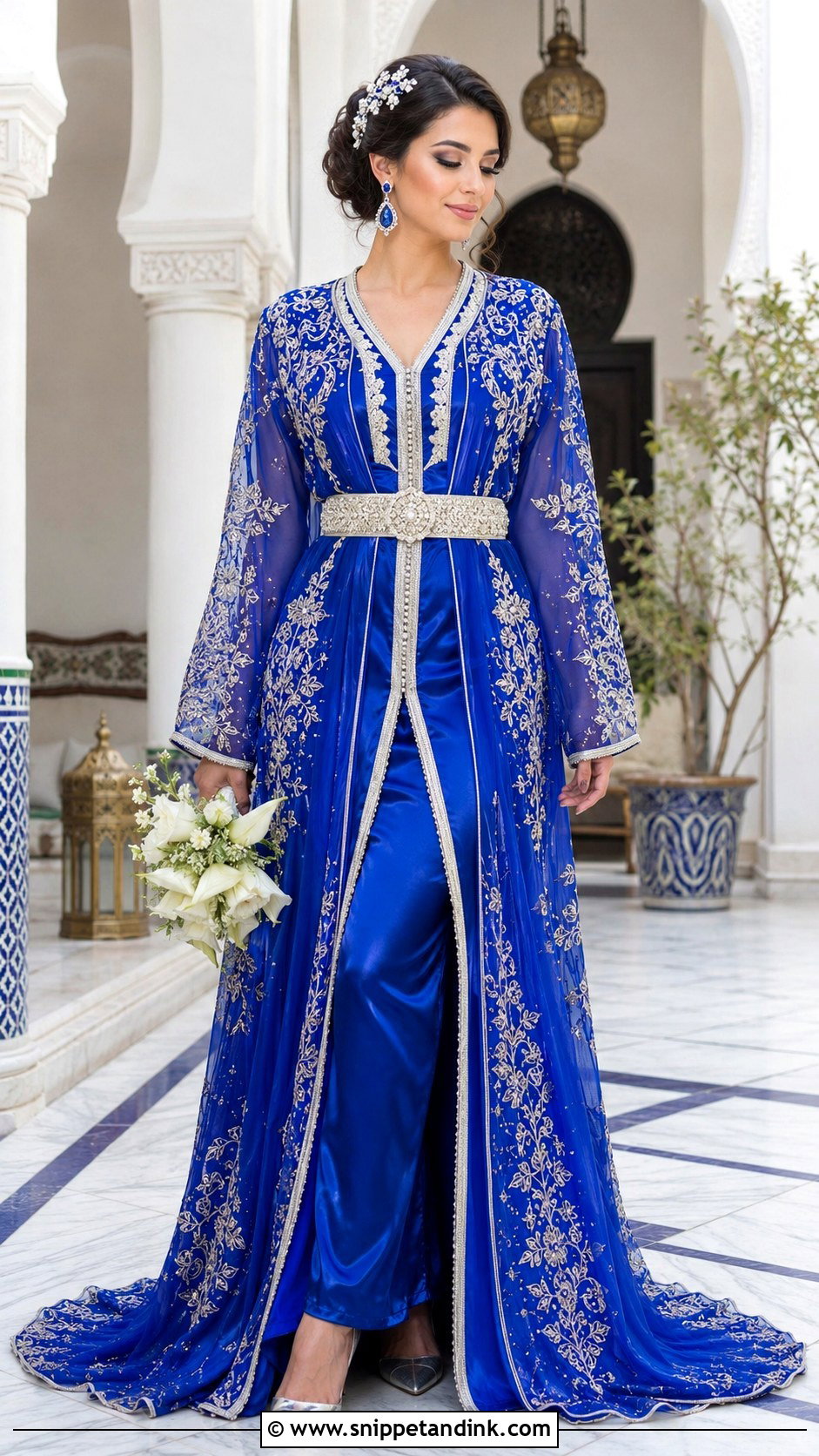 Royal Blue Moroccan Bridal Takchita - Snippet and Ink - 20 Moroccan Wedding Dresses