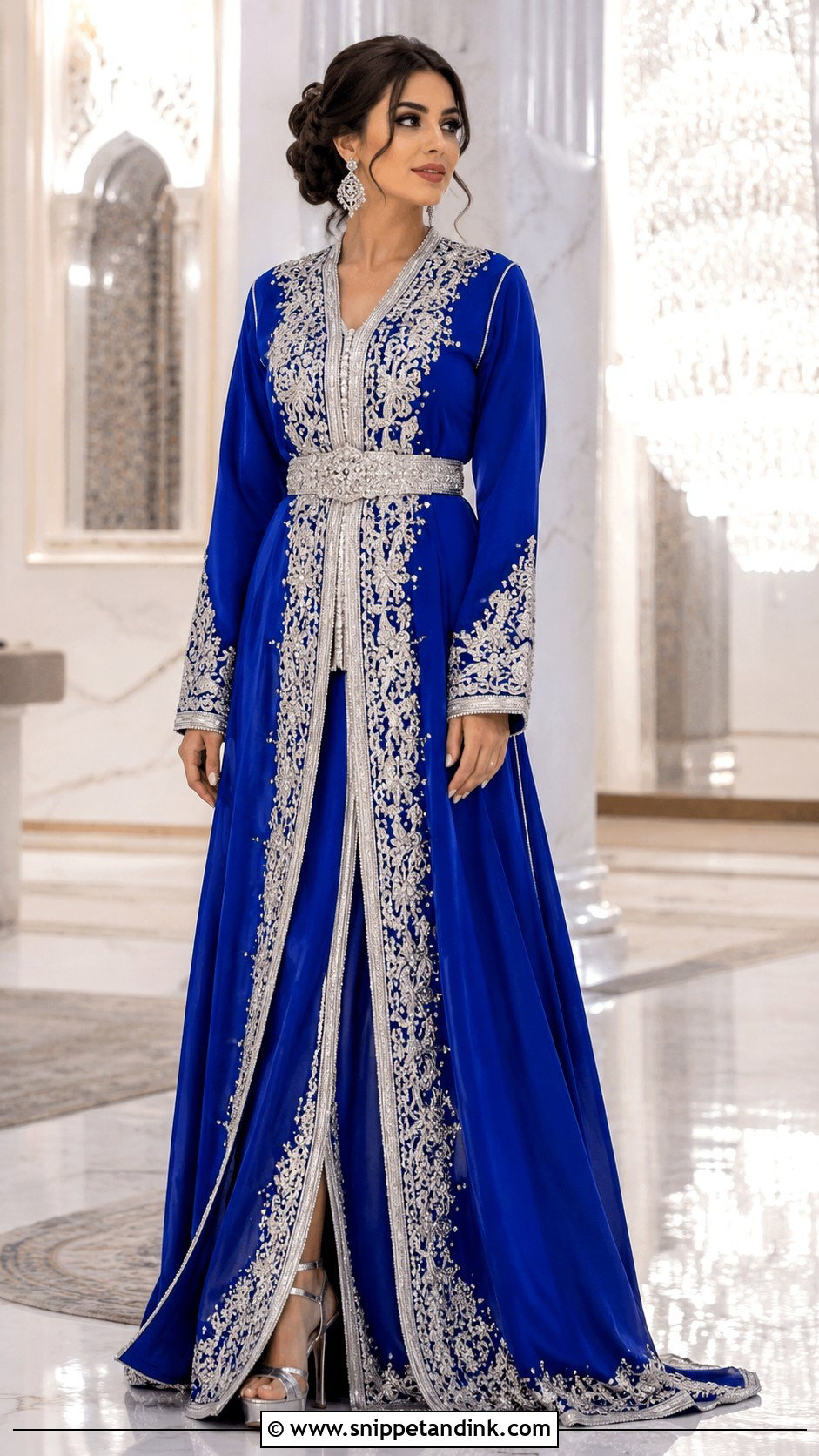 Royal Blue Moroccan Takchita Wedding Dress - Snippet and Ink - 30 Moroccan Wedding Dress Ideas