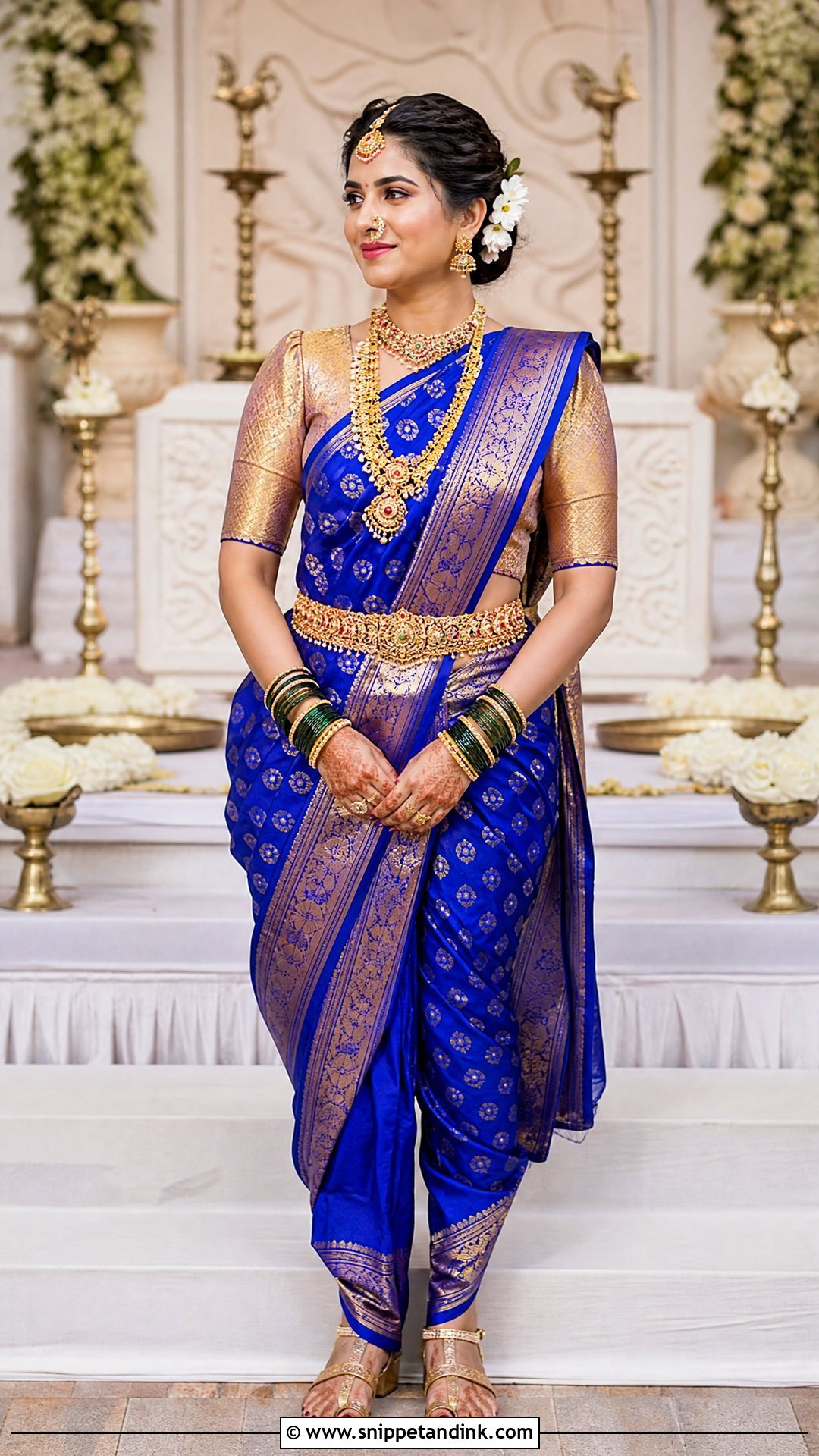 Royal Blue Nauwari Bride Look - Snippet and Ink - 25 Nauwari Bride Look Ideas