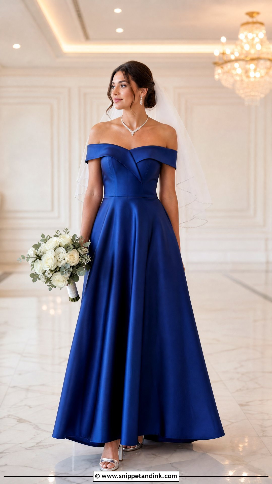 Royal Blue Off Shoulder Wedding Dress - Snippet and Ink - 20 Royal Blue Wedding Dress the Bride Ideas