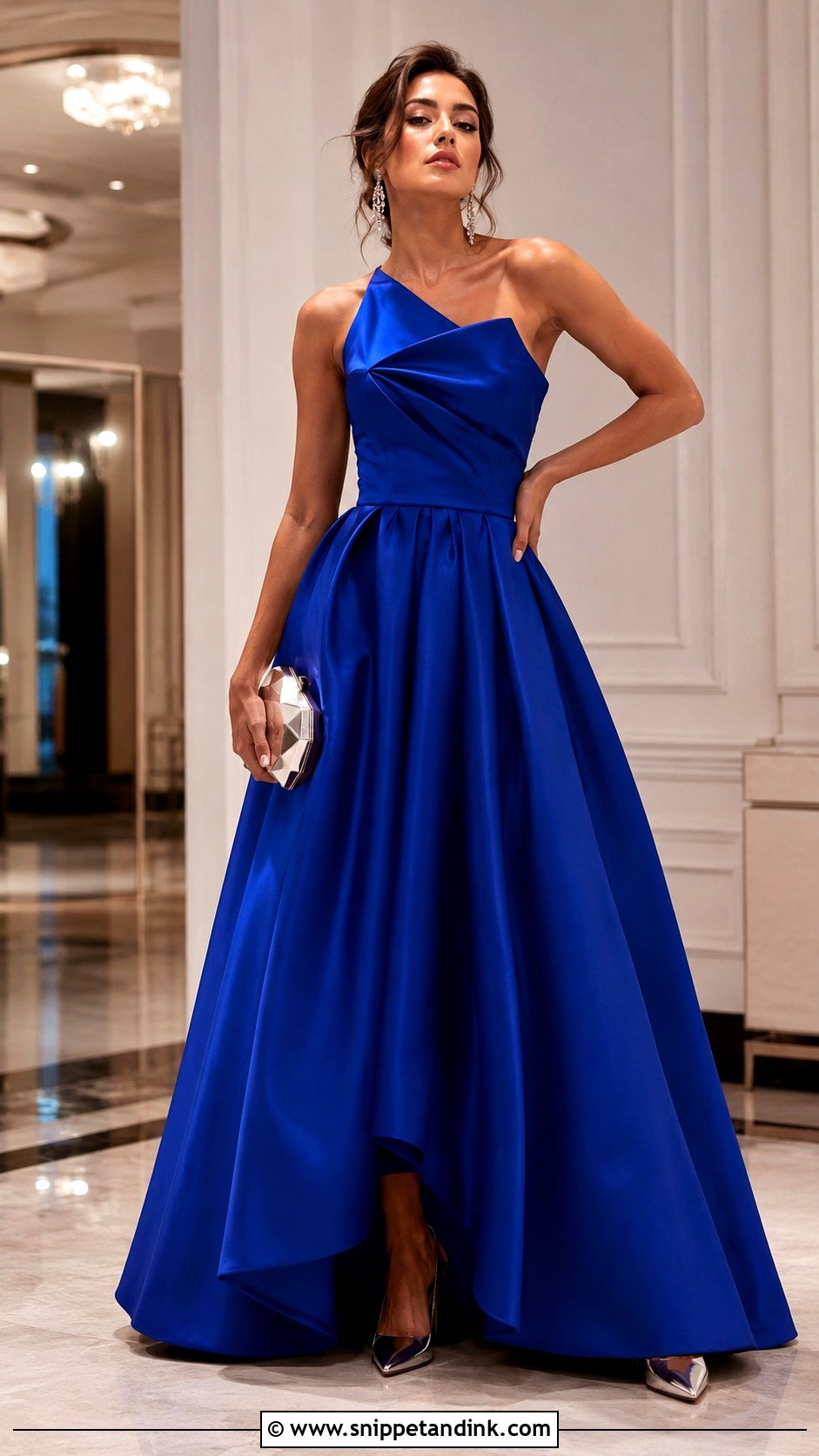 Royal Blue One Shoulder Grand Ball Gown - Snippet and Ink - 20 Grand Ball Gown Ideas