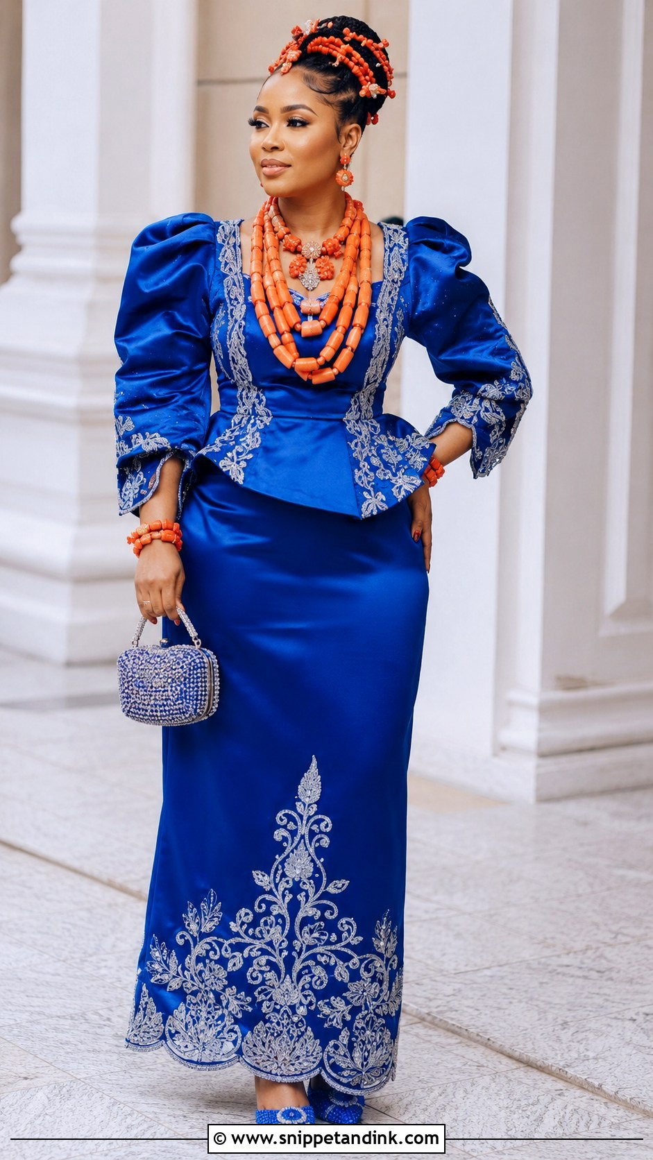 Royal Blue Onyonyo Calabar Attire - Snippet and Ink - 20 Calabar Traditional Attire Ideas