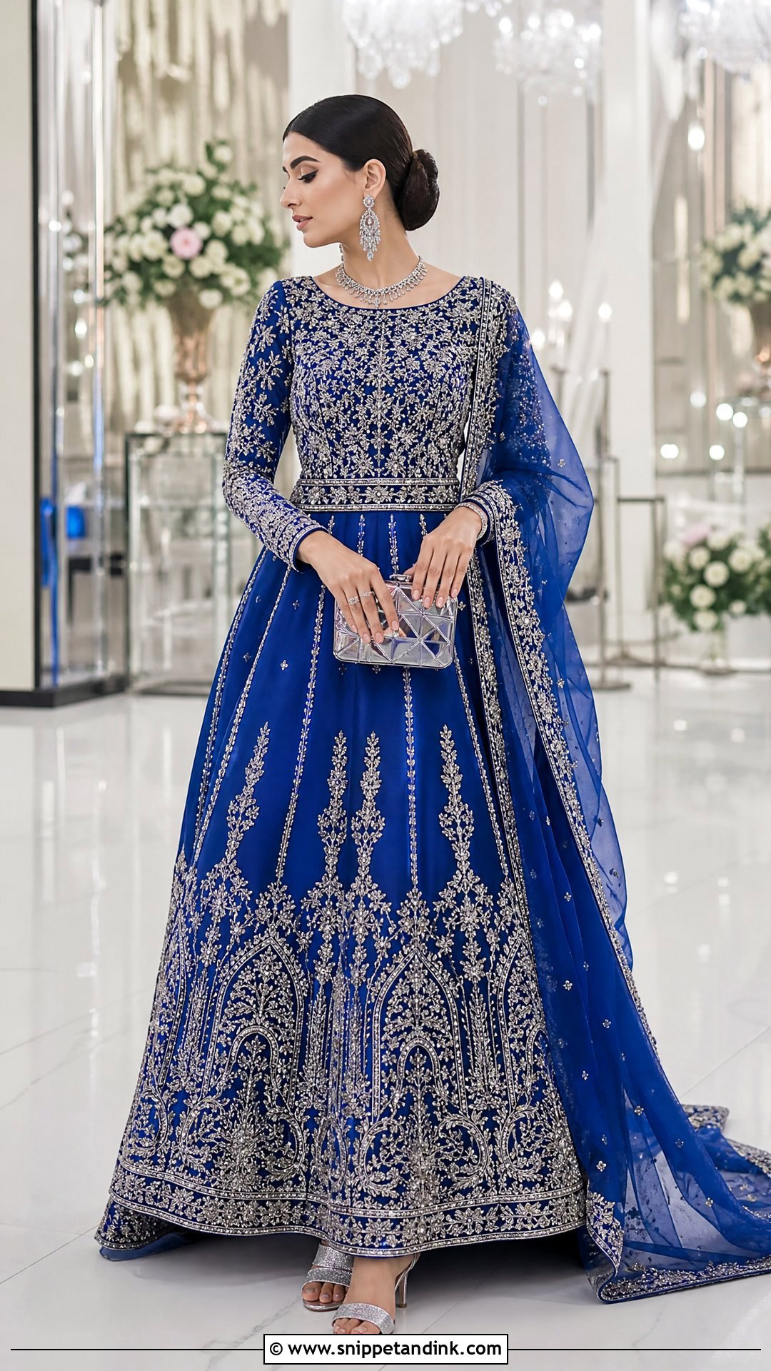 Royal Blue Pakistani Bridal Gown - Snippet and Ink - 20 Pakistani Bridal Gowns