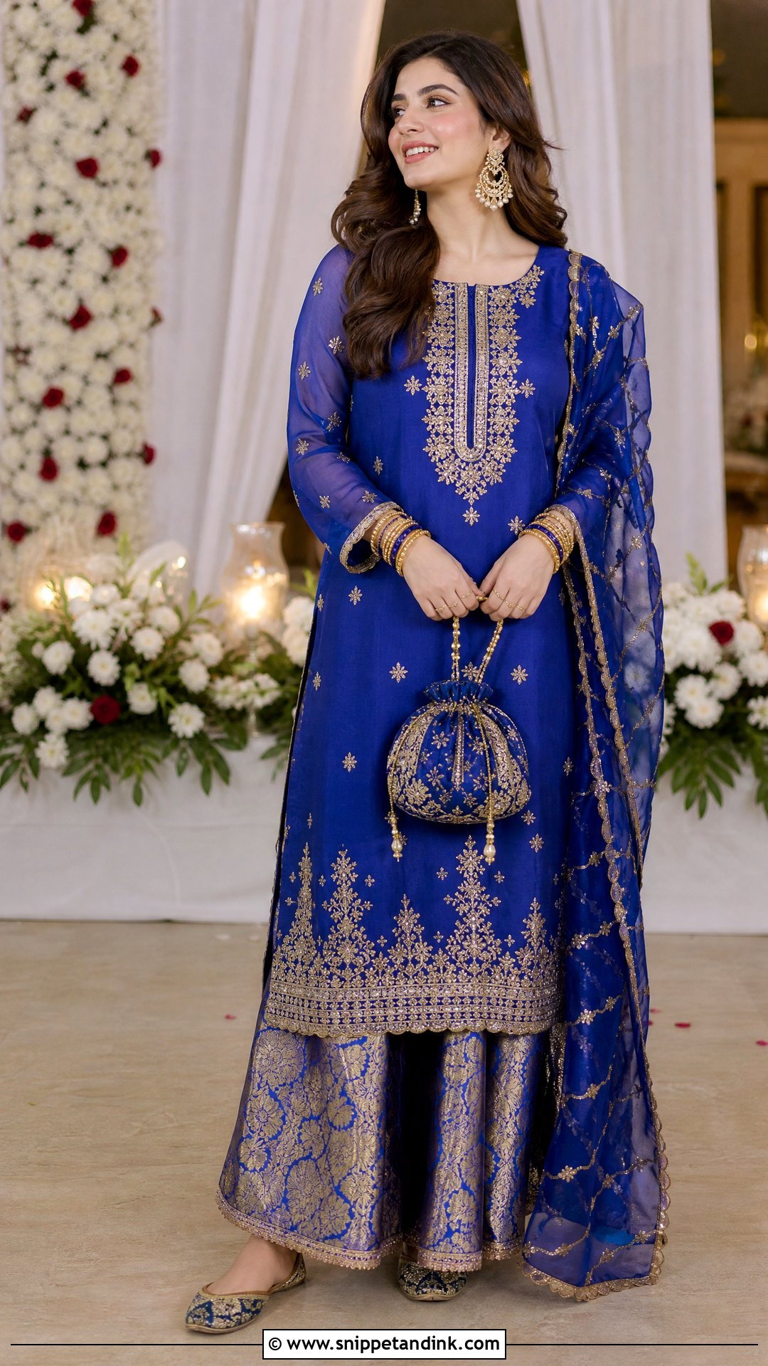 Royal Blue Pakistani Sister Banarsi Suit - Snippet and Ink - 20 Pakistani Sister Wedding Dress Ideas