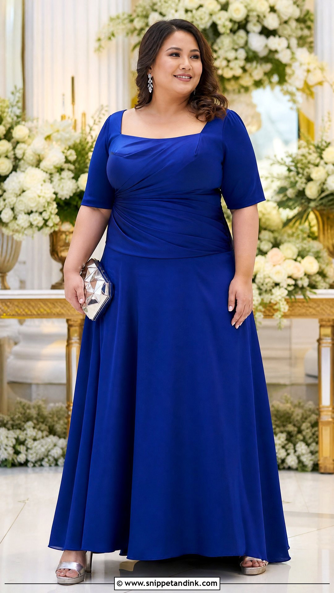 Royal Blue Plus Size Ninang Gown - Snippet and Ink - 20 Ninang Outfit for Wedding Ideas