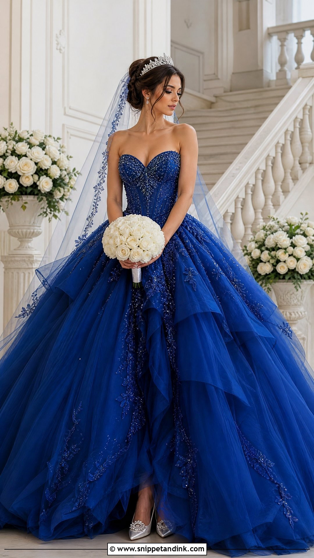 Royal Blue Princess Wedding Dress - Snippet and Ink - 20 Royal Blue Wedding Dresses