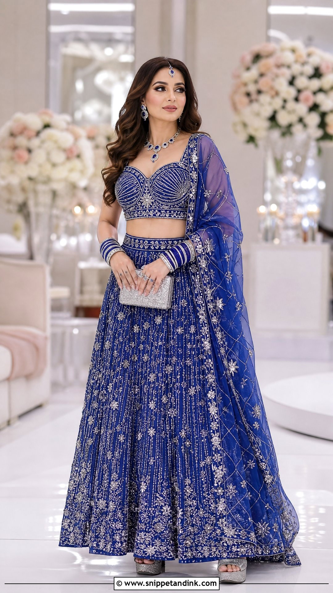 Royal Blue Punjabi Bridal Reception Lehenga - Snippet and Ink - 25 Sikh Wedding Dress Punjabi Bride Ideas