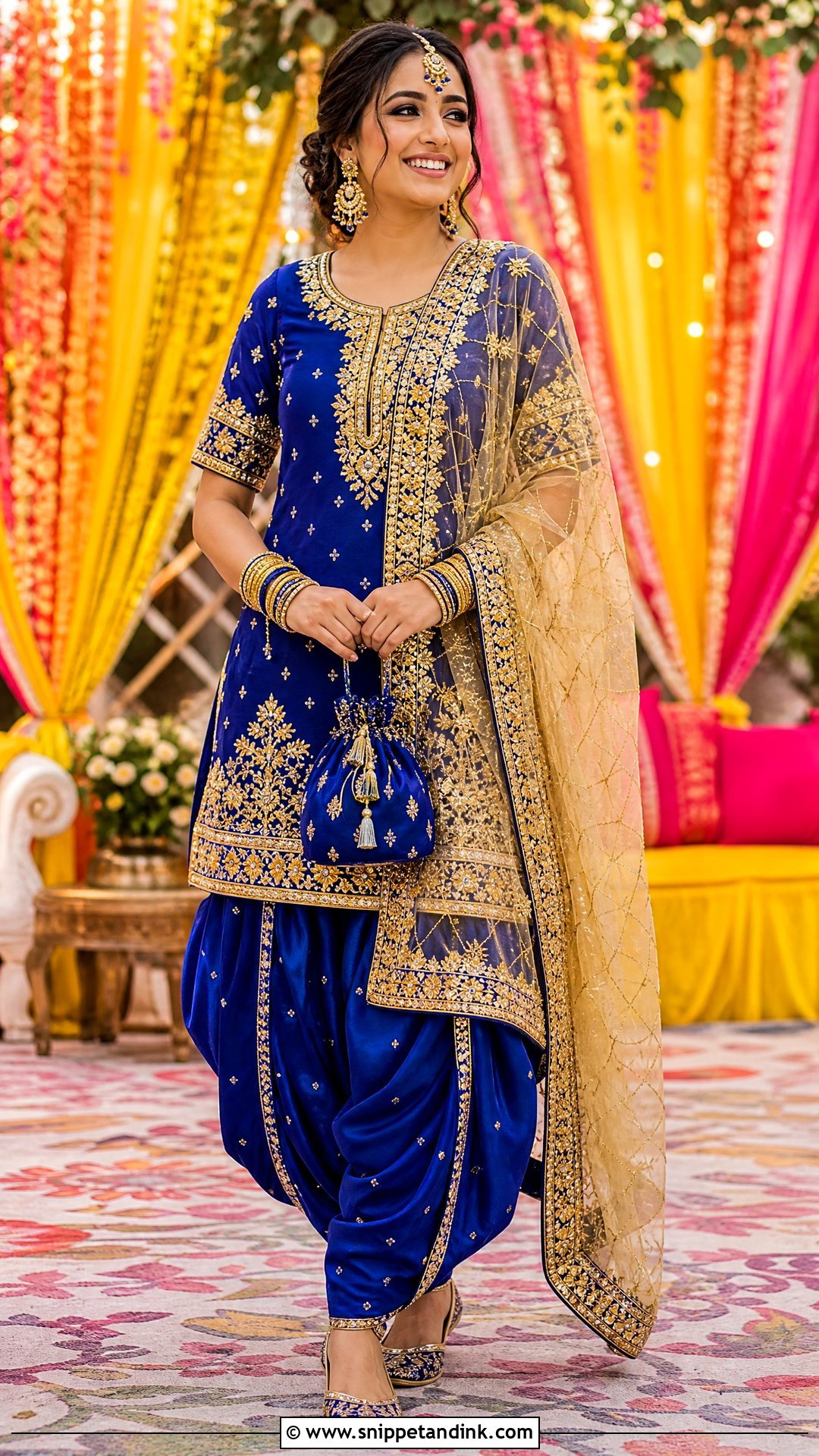 Royal Blue Punjabi Patiala Suit For Wedding - Snippet and Ink - 25 Trending Punjabi Suits for Wedding