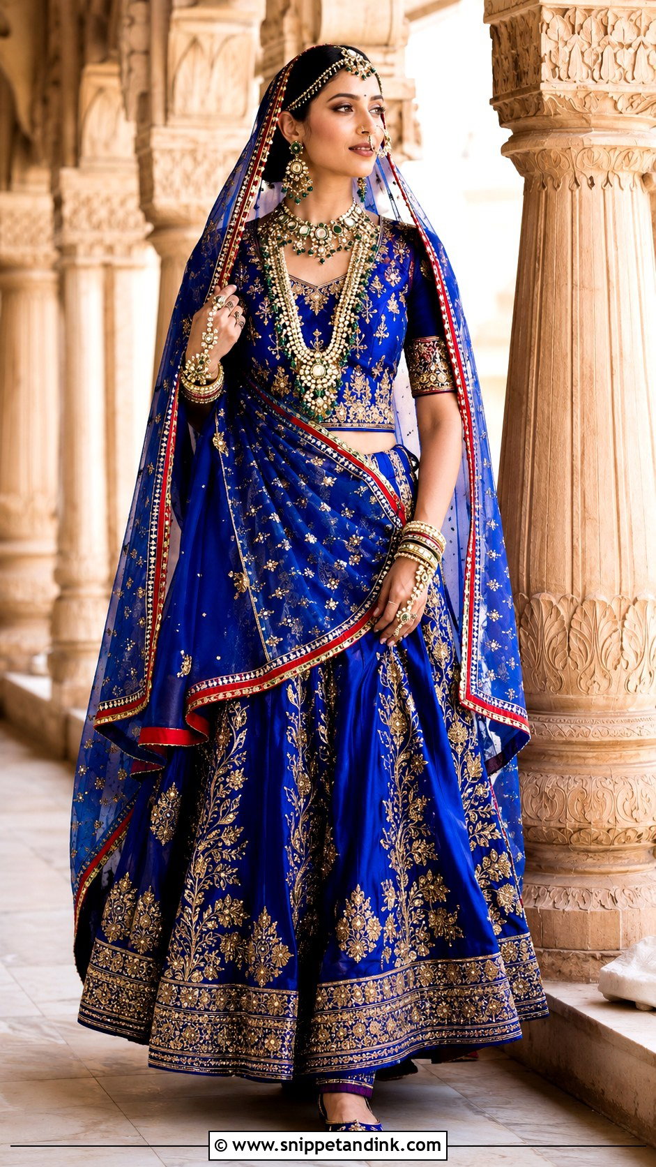 Royal Blue Rajput Bridal Poshak - Snippet and Ink - 20 Royal Rajput Bride Ideas