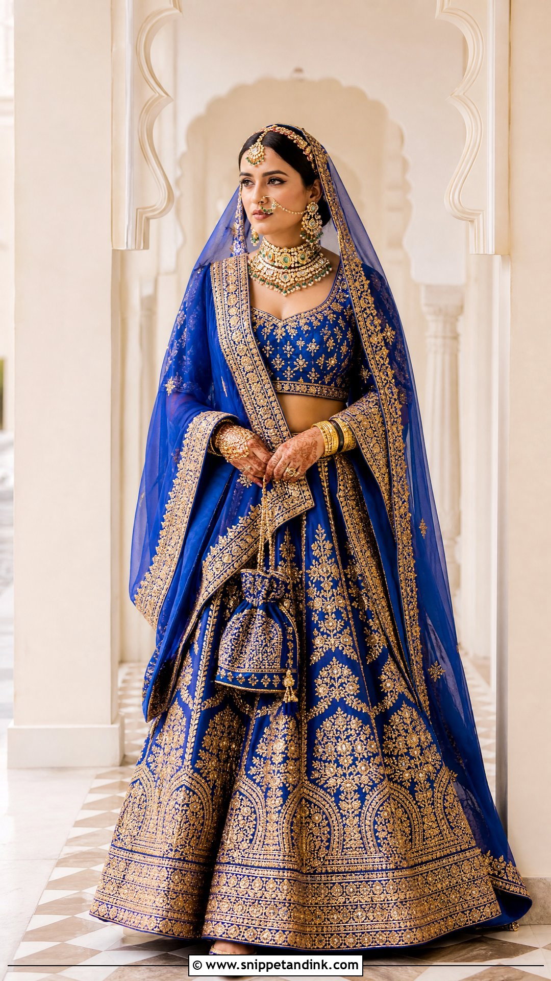 Royal Blue Rajwadi Bridal Lehenga - Snippet and Ink - 20 Rajwadi Bride Ideas