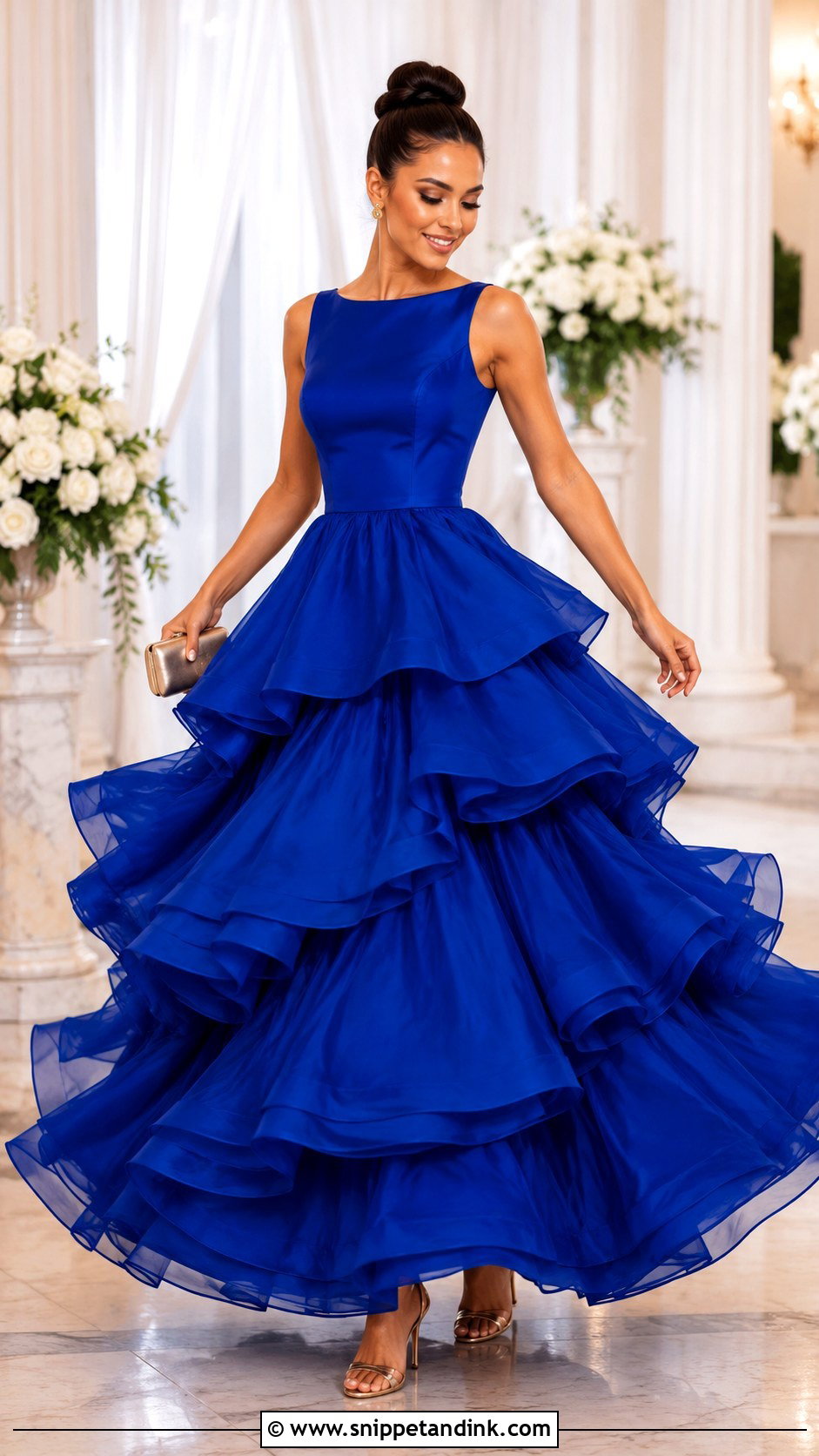 Royal Blue Ruffle Ball Gown - Snippet and Ink - 20 Ball Gown Blue Ideas