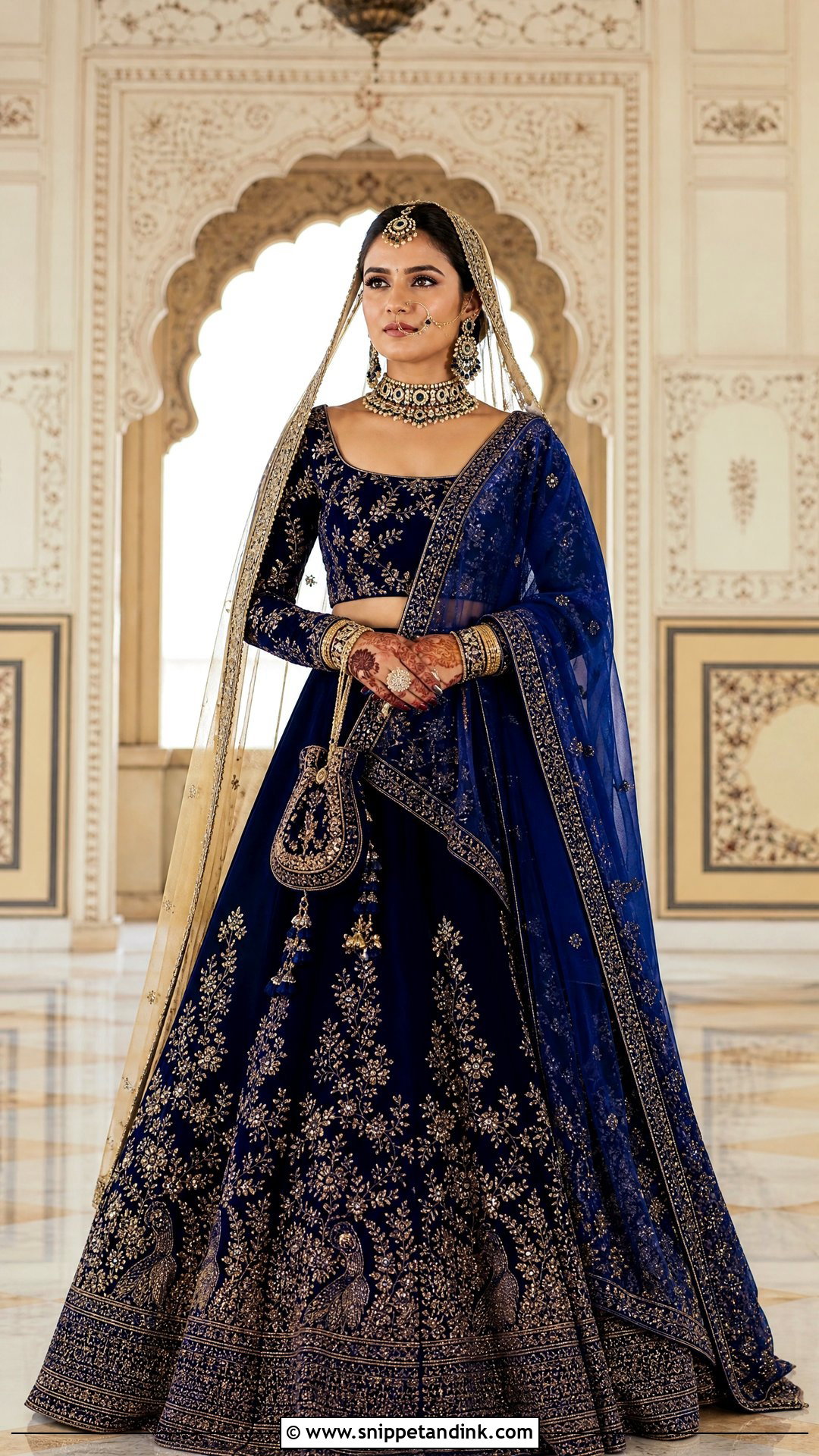 Royal Blue Sabyasachi Bridal Lehenga - Snippet and Ink - 20 Indian Bridal Wear Sabyasachi Brides Ideas