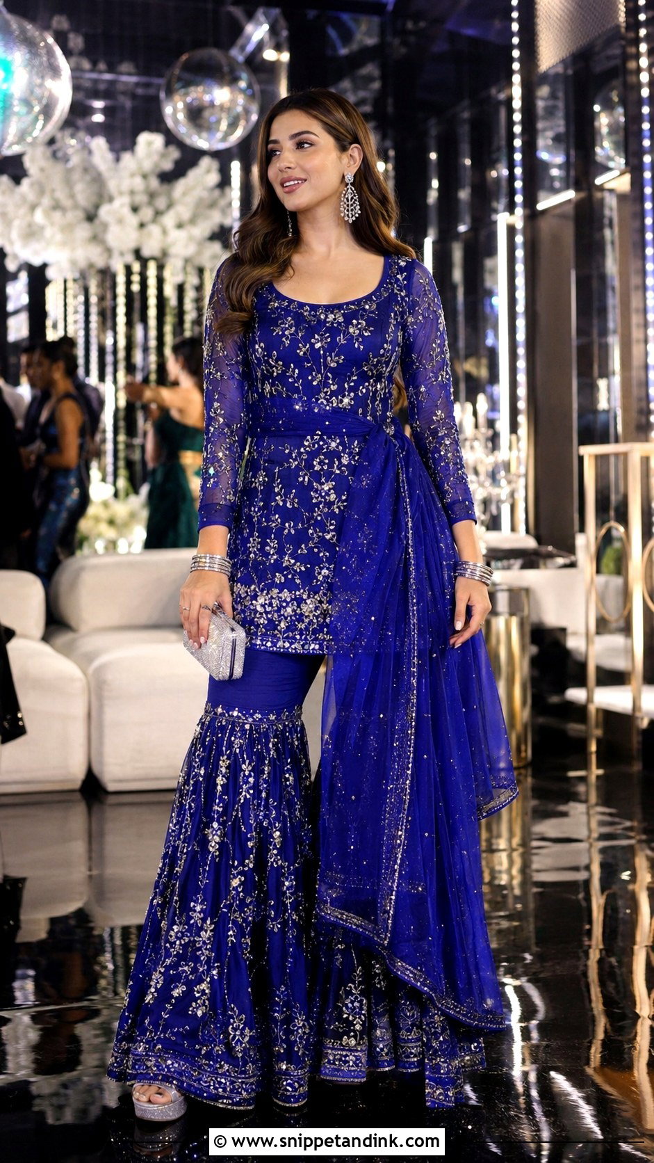 Royal Blue Sangeet Garara - Snippet and Ink - 20 Garara for Wedding Ideas