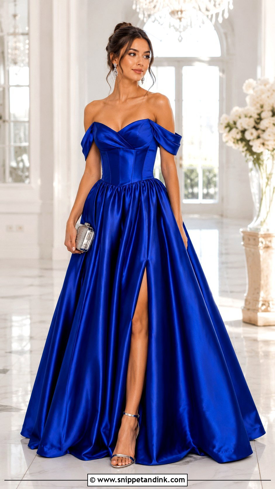 Royal Blue Satin Ball Gown - Snippet and Ink - 25 Satin Ball Gown Ideas