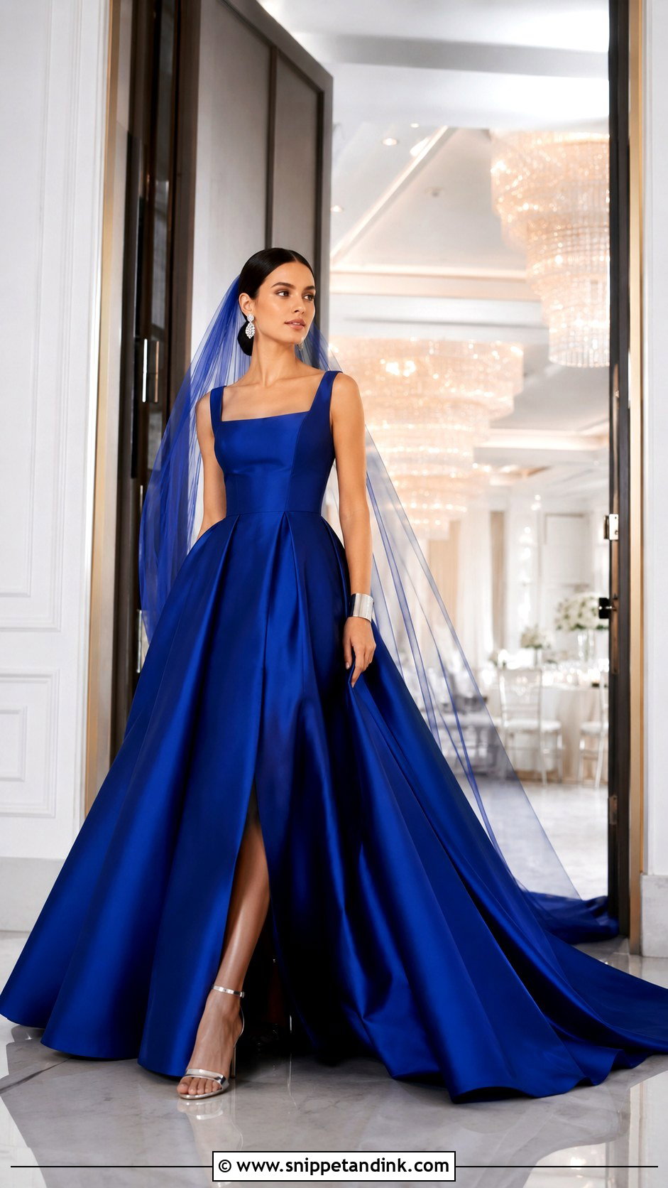 Royal Blue Satin Bridal Gown - Snippet and Ink - 20 Blue Bridal Gown Ideas