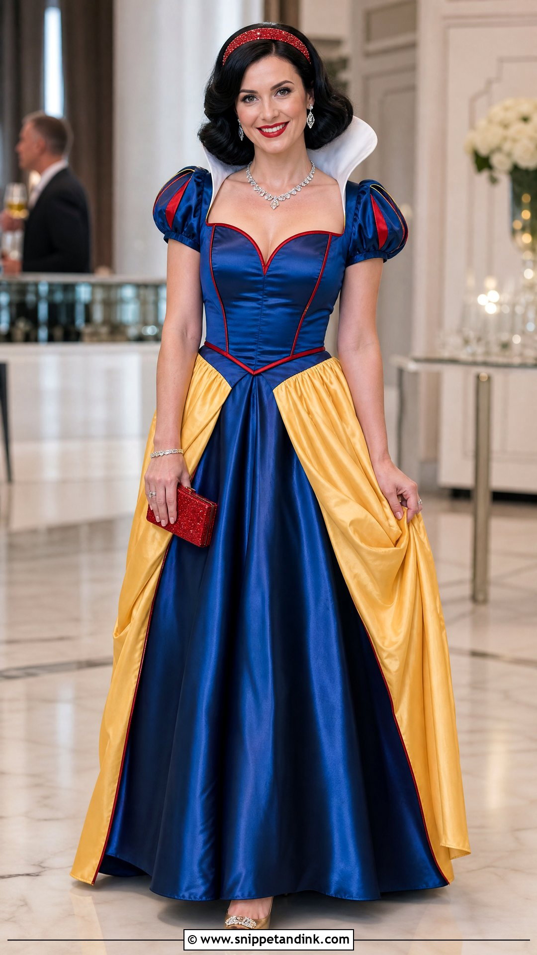 Royal Blue Satin Snow White Gown - Snippet and Ink - 20 Snow White Gown Ideas