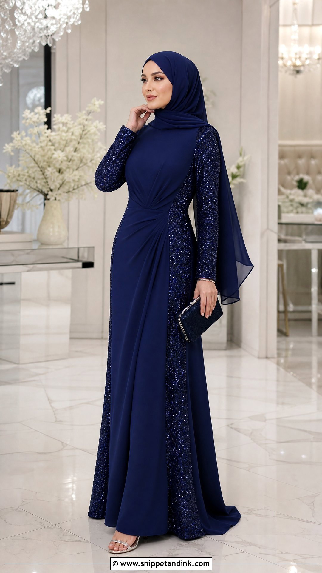 Royal Blue Sequin Hijab Formal Dress - Snippet and Ink - 25 Hijab Formal Dress Ideas