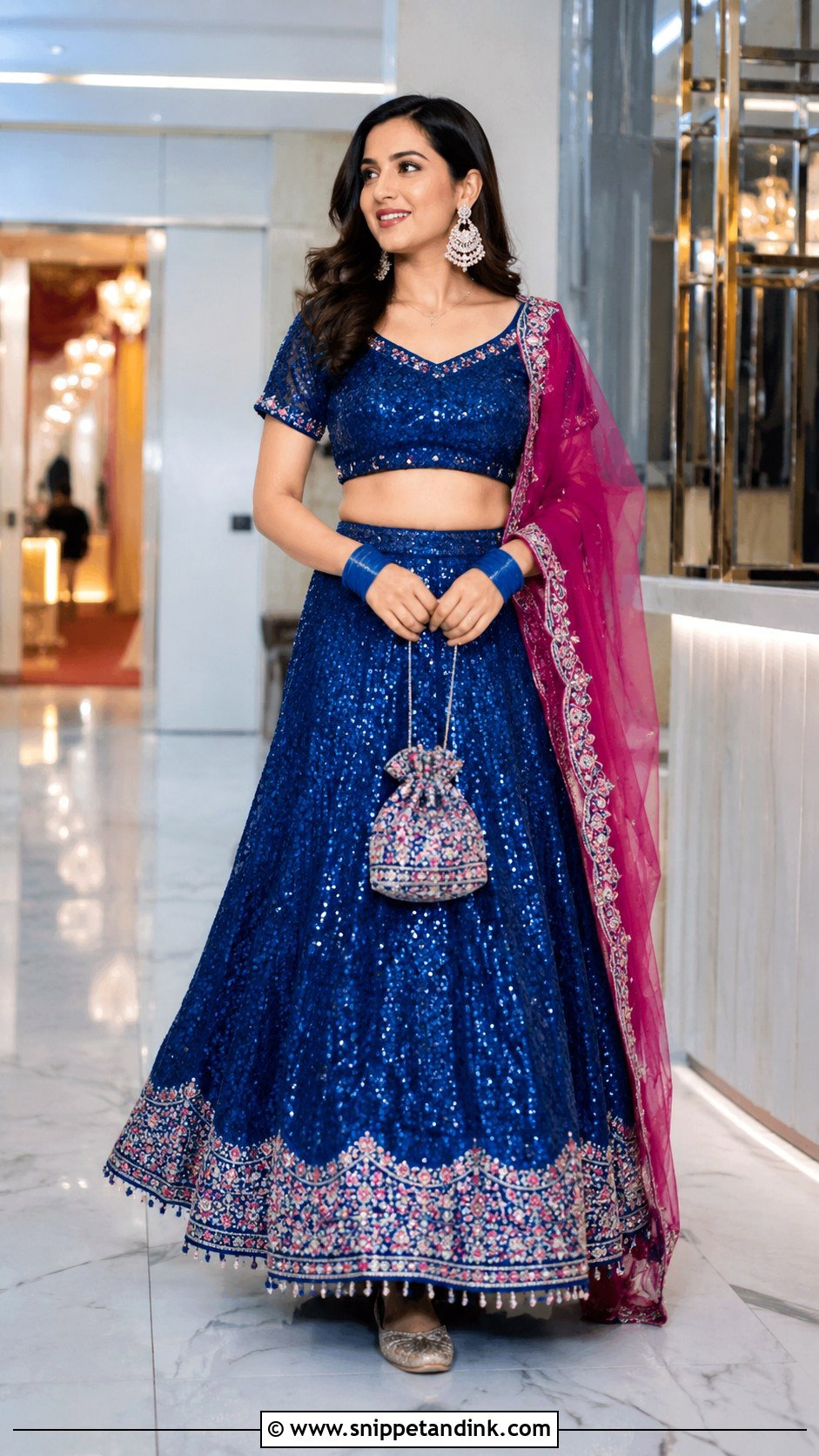 Royal Blue Sequin Jaggo Lengha - Snippet and Ink - 20 Jaggo Lengha Ideas