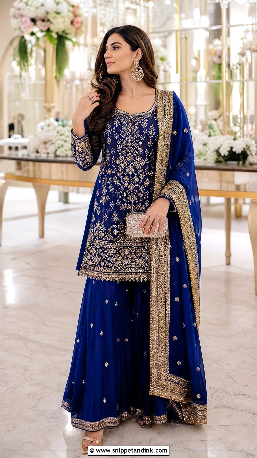 Royal Blue Sharara Suit - Snippet and Ink - 25 Heavy Sharara Suits for Wedding