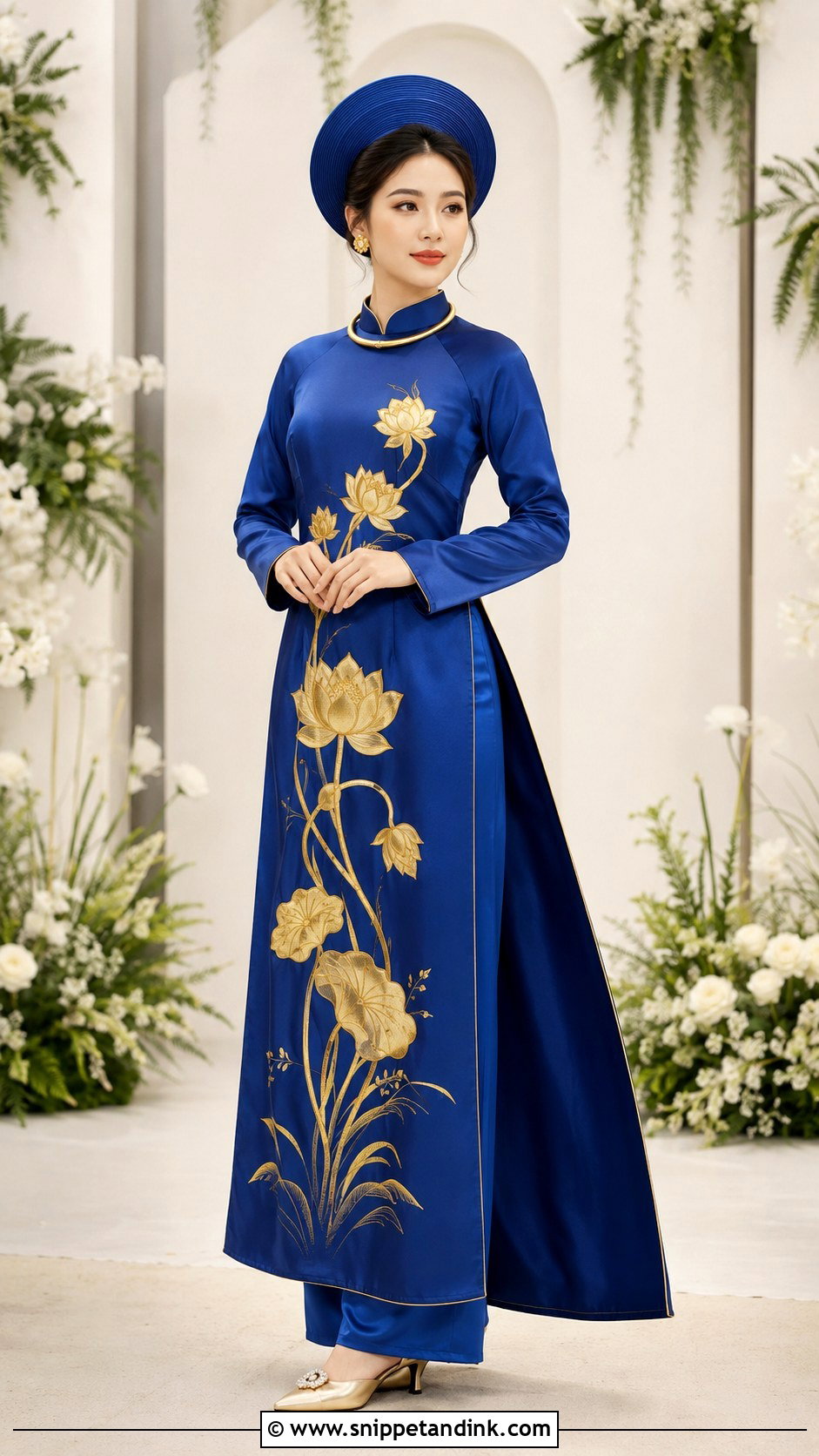 Royal Blue Silk Wedding Ao Dai - Snippet and Ink - 20 Vietnamese Wedding Ao Dai Ideas