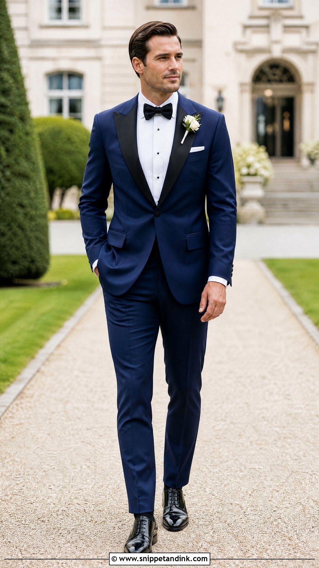 Royal Blue Tuxedo With Black Bow Tie - Snippet and Ink - 20 Royal Blue Tuxedo Wedding Ideas