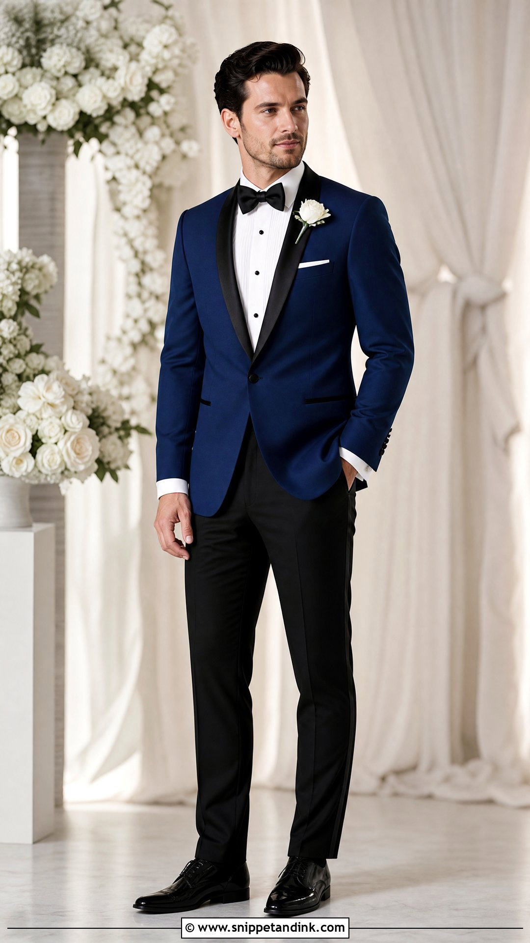 Royal Blue Tuxedo With Black Trousers - Snippet and Ink - 20 Royal Blue Tuxedo Wedding Ideas